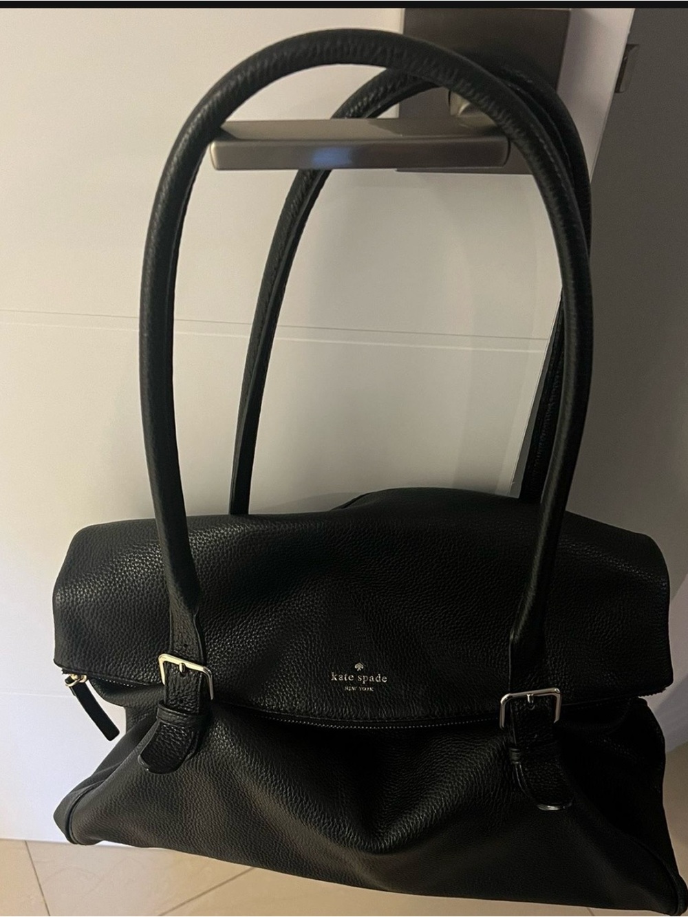 kate spade Black Pebbled Leather Shoulder Bag